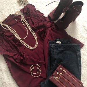 4 inch burgundy bootie